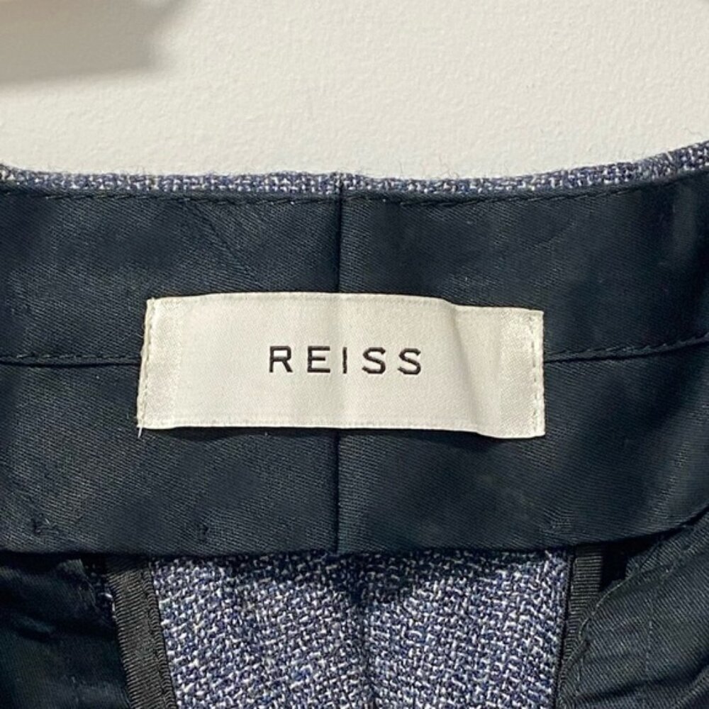 Reiss 100% Wool Check Morrow Trousers Indigo Women’s Waist 32 Short - Picture 6 of 8